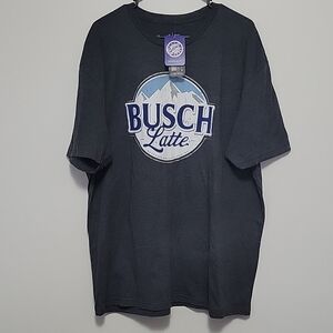 Mens XXL Busch Latte Light Charcoal Gray Graphic Tshirt Funny Gift